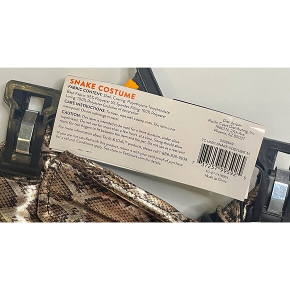 Halloween Pet Dog Cat SNAKE COSTUME Size Medium Thrills & Chills - Picture 3 of 7